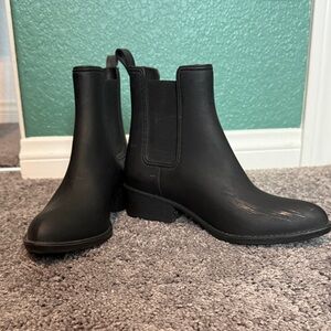 Jeffrey Campbell Black Chelsea Rain Boots